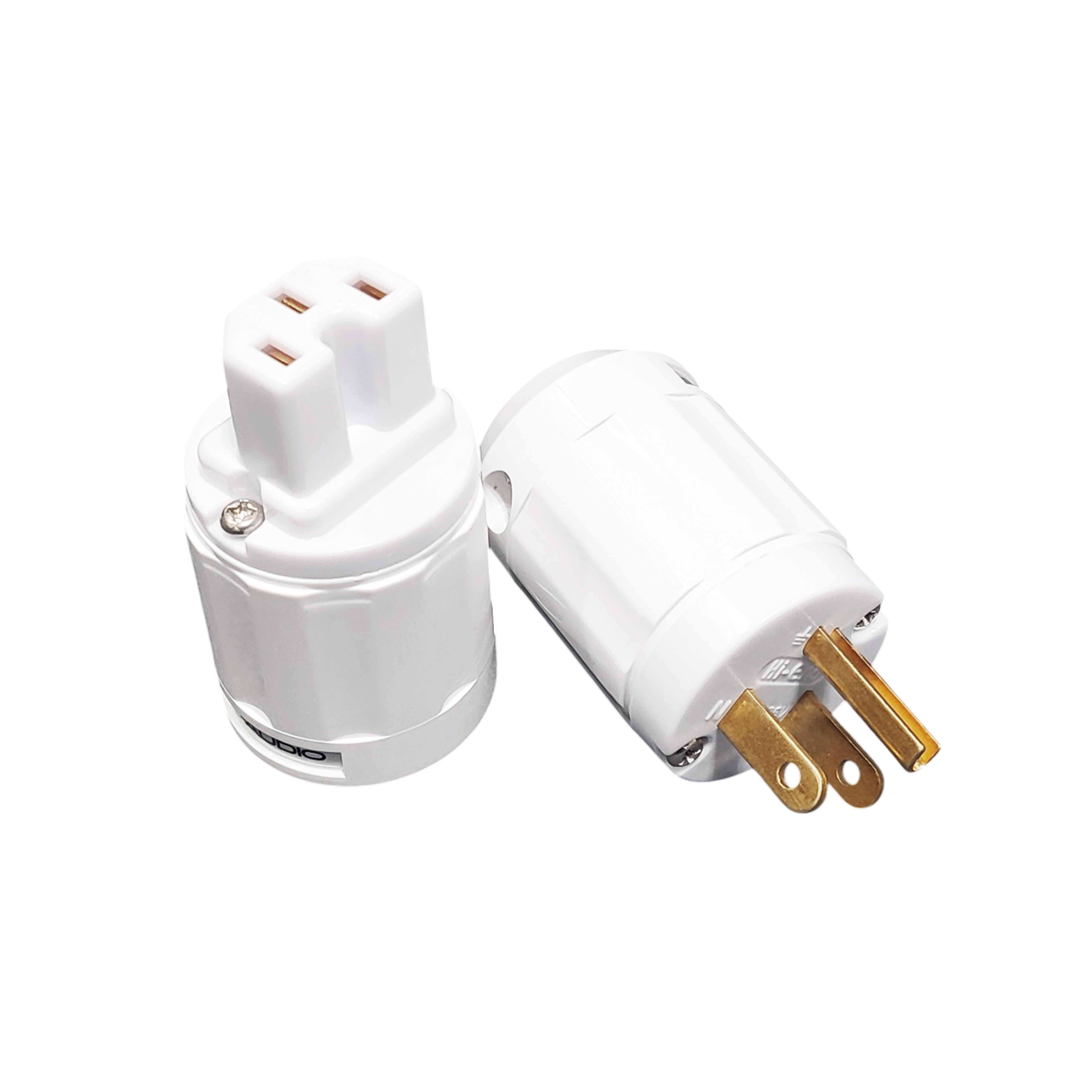 磷銅鍍金 電源插頭 - 公頭+母頭 / 一組