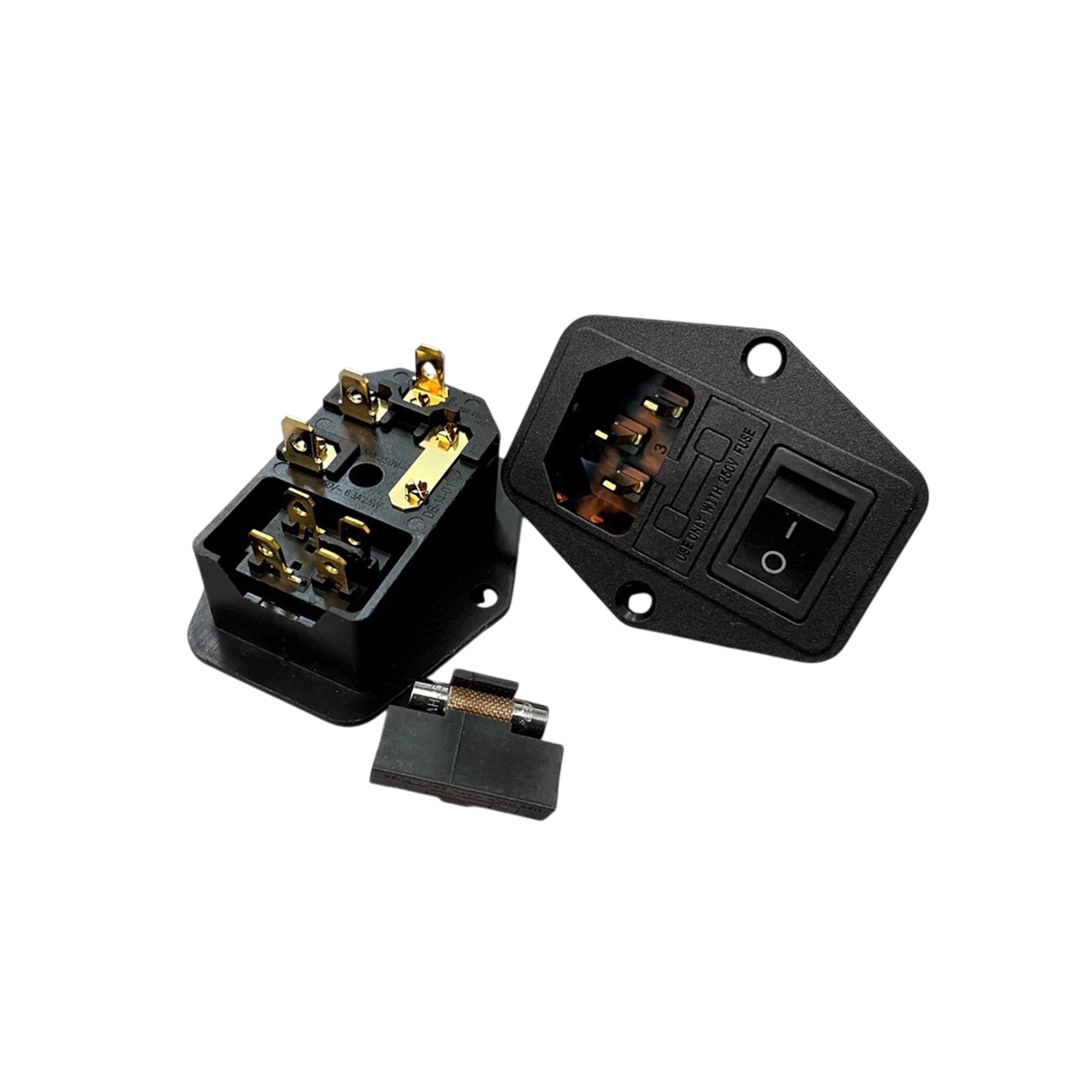 AC座 紫銅鍍金 - 帶開關