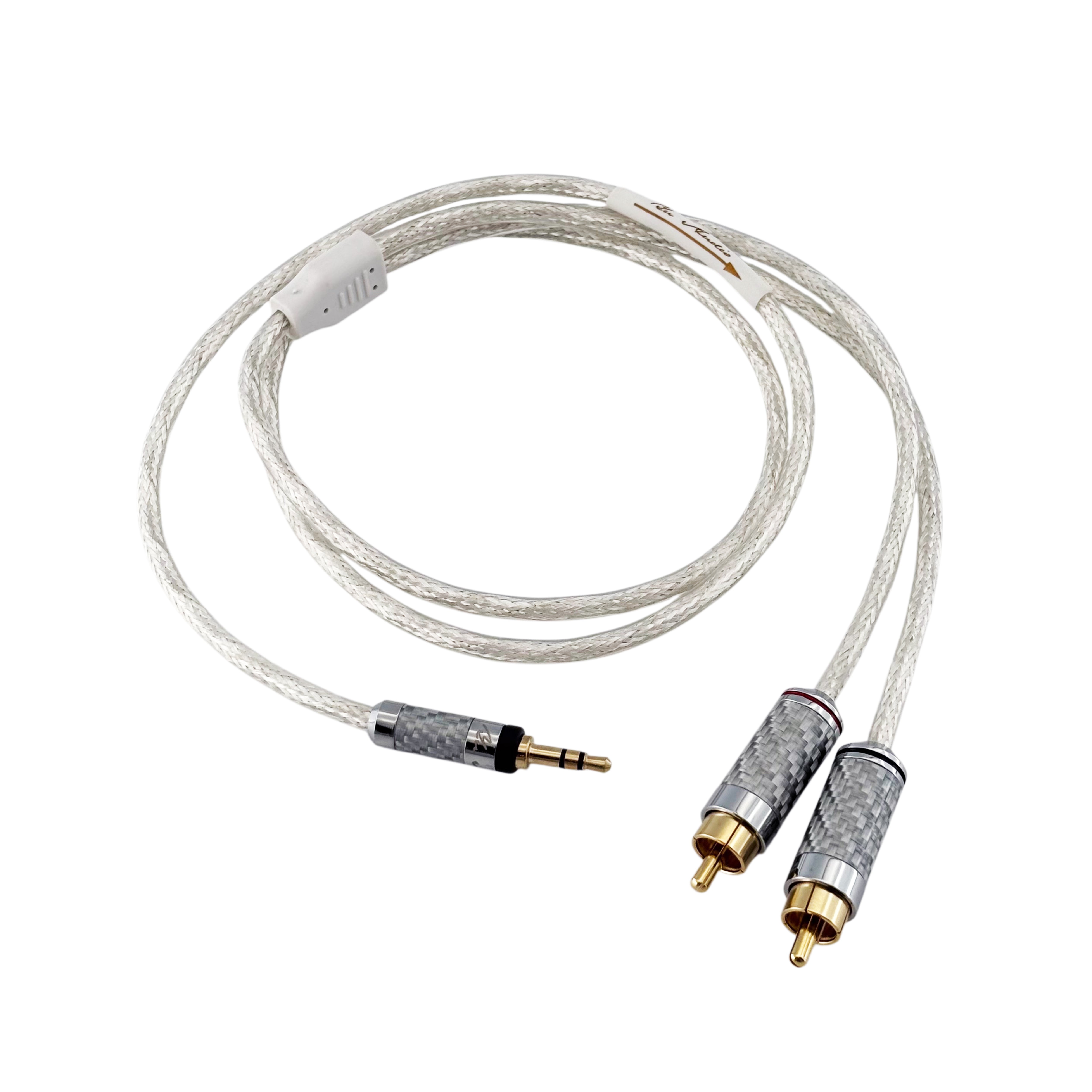 鐵氟龍鍍銀 3.5mm/2RCA訊號線